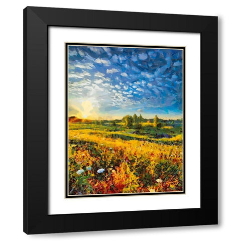 Mountains Meadow IX Black Modern Wood Framed Art Print with Double Matting by Medeiros, Celito