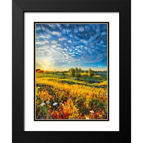 Mountains Meadow IX Black Modern Wood Framed Art Print with Double Matting by Medeiros, Celito