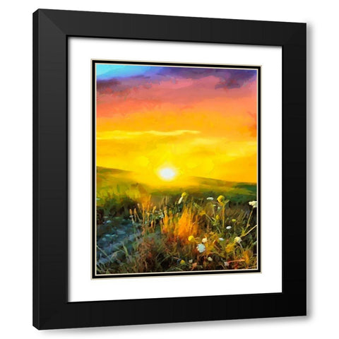 Fresh Sunrise Black Modern Wood Framed Art Print with Double Matting by Medeiros, Celito