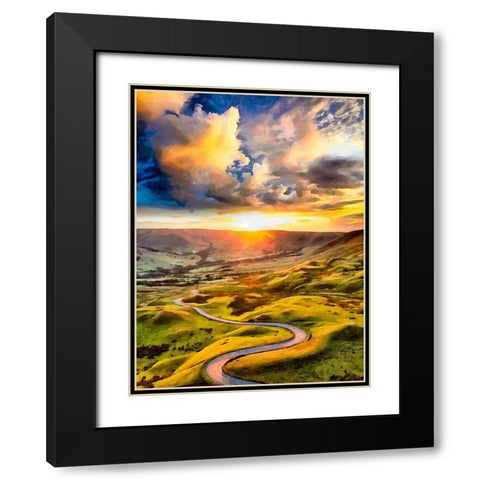 Romantic Sunset I Black Modern Wood Framed Art Print with Double Matting by Medeiros, Celito