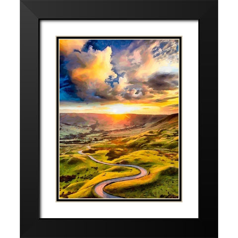 Romantic Sunset I Black Modern Wood Framed Art Print with Double Matting by Medeiros, Celito