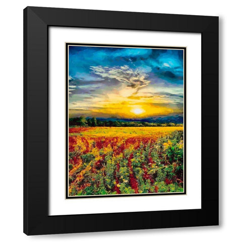 Romantic Sunset III Black Modern Wood Framed Art Print with Double Matting by Medeiros, Celito