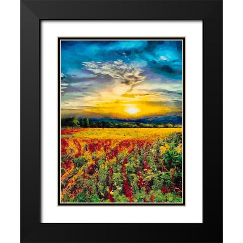 Romantic Sunset III Black Modern Wood Framed Art Print with Double Matting by Medeiros, Celito