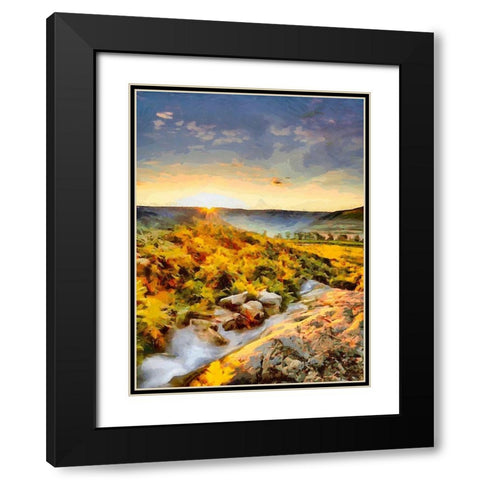 Romantic Sunset V Black Modern Wood Framed Art Print with Double Matting by Medeiros, Celito