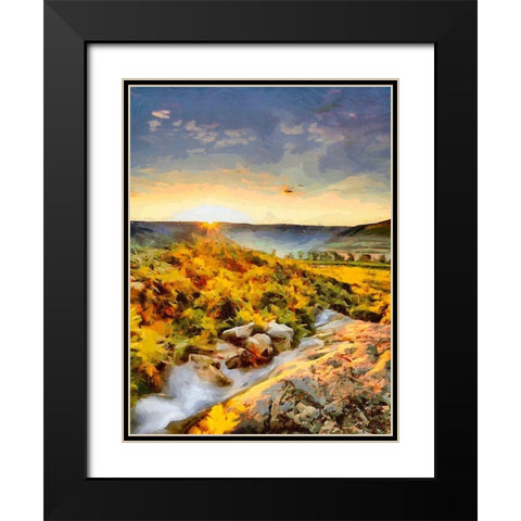 Romantic Sunset V Black Modern Wood Framed Art Print with Double Matting by Medeiros, Celito