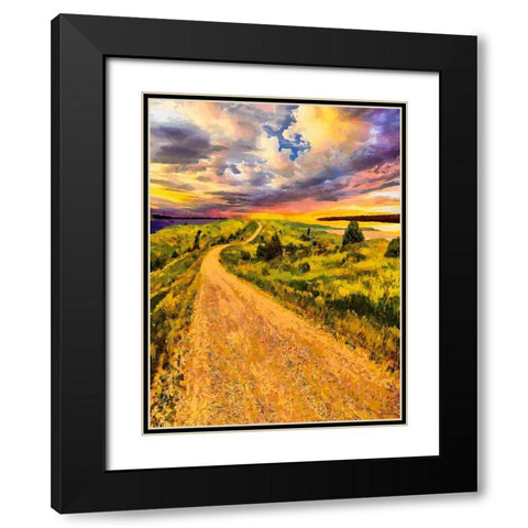 Long Way Home I Black Modern Wood Framed Art Print with Double Matting by Medeiros, Celito
