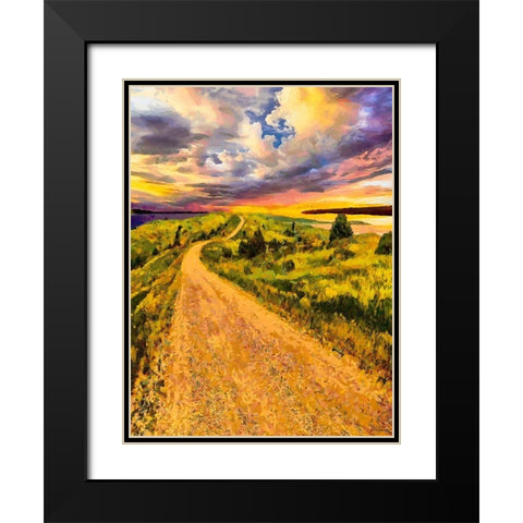 Long Way Home I Black Modern Wood Framed Art Print with Double Matting by Medeiros, Celito