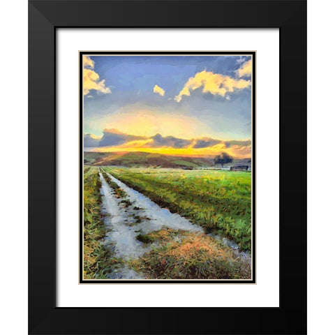 Long Way Home II Black Modern Wood Framed Art Print with Double Matting by Medeiros, Celito