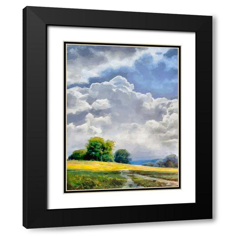 White Clouds III Black Modern Wood Framed Art Print with Double Matting by Medeiros, Celito