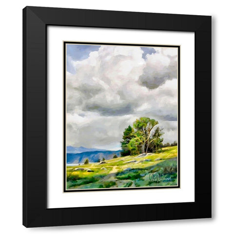 White Clouds IV Black Modern Wood Framed Art Print with Double Matting by Medeiros, Celito