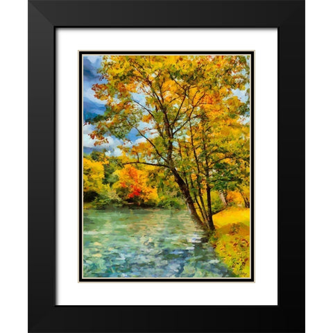 Golden Autumn Black Modern Wood Framed Art Print with Double Matting by Medeiros, Celito