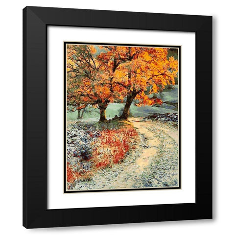 First Snow in Autumn Black Modern Wood Framed Art Print with Double Matting by Medeiros, Celito