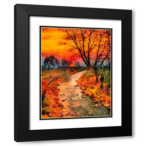 Sunset in late Fall Black Modern Wood Framed Art Print with Double Matting by Medeiros, Celito