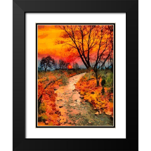Sunset in late Fall Black Modern Wood Framed Art Print with Double Matting by Medeiros, Celito