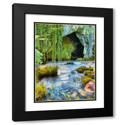 River between Rocks II Black Modern Wood Framed Art Print with Double Matting by Medeiros, Celito