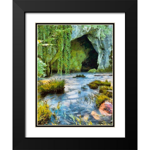 River between Rocks II Black Modern Wood Framed Art Print with Double Matting by Medeiros, Celito