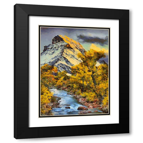 River between Rocks II Black Modern Wood Framed Art Print with Double Matting by Medeiros, Celito