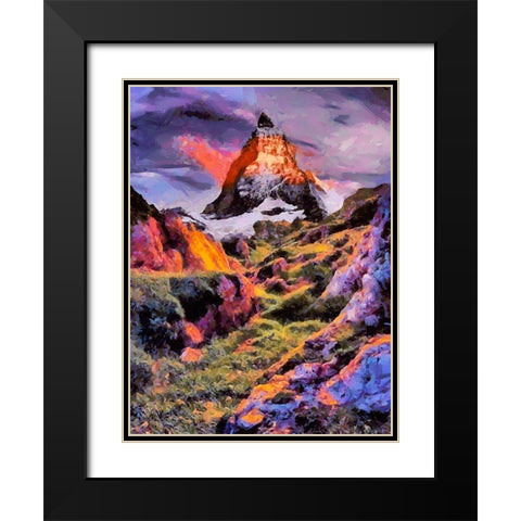 Matternhorn in the Alps Black Modern Wood Framed Art Print with Double Matting by Medeiros, Celito
