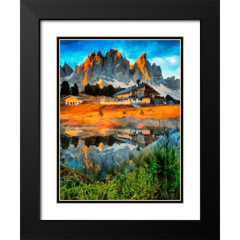 Dolomity Mountains II Black Modern Wood Framed Art Print with Double Matting by Medeiros, Celito