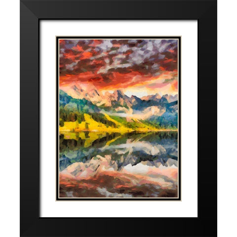 Dolomity Mountains V Black Modern Wood Framed Art Print with Double Matting by Medeiros, Celito