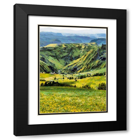 Mountain Valley I Black Modern Wood Framed Art Print with Double Matting by Medeiros, Celito