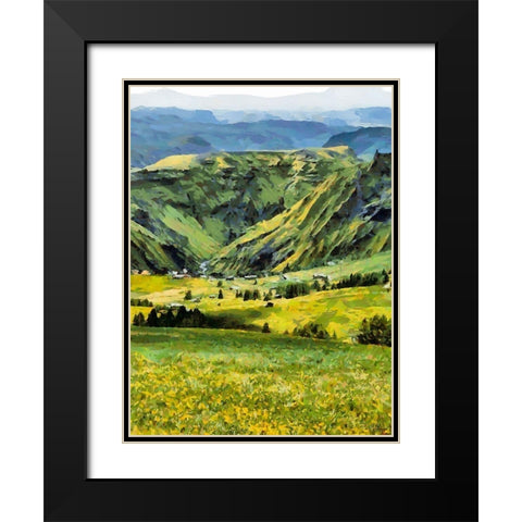 Mountain Valley I Black Modern Wood Framed Art Print with Double Matting by Medeiros, Celito