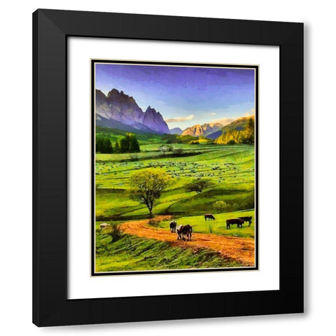 Mountain Valley III Black Modern Wood Framed Art Print with Double Matting by Medeiros, Celito