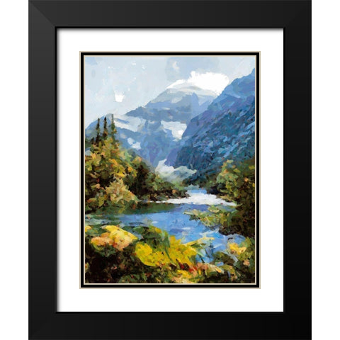 Wild River II Black Modern Wood Framed Art Print with Double Matting by Medeiros, Celito