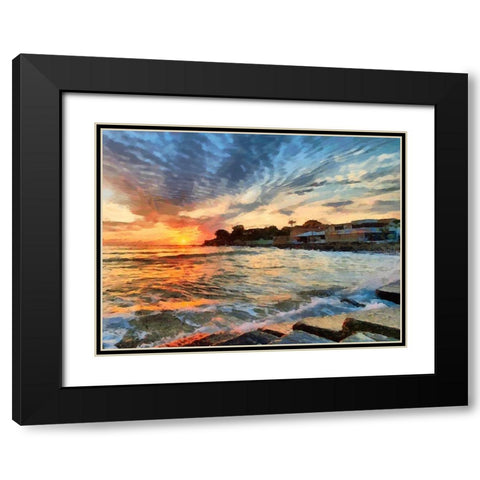 Beach in Rio VI Black Modern Wood Framed Art Print with Double Matting by Medeiros, Celito