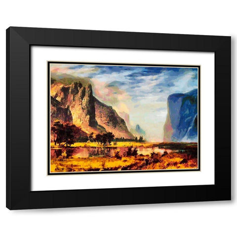Yosemite NP4 Black Modern Wood Framed Art Print with Double Matting by Medeiros, Celito