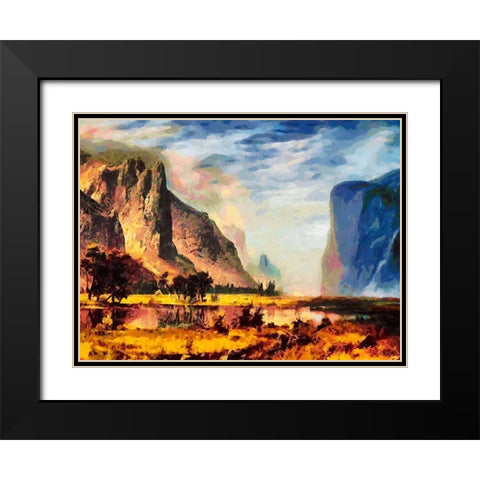 Yosemite NP4 Black Modern Wood Framed Art Print with Double Matting by Medeiros, Celito