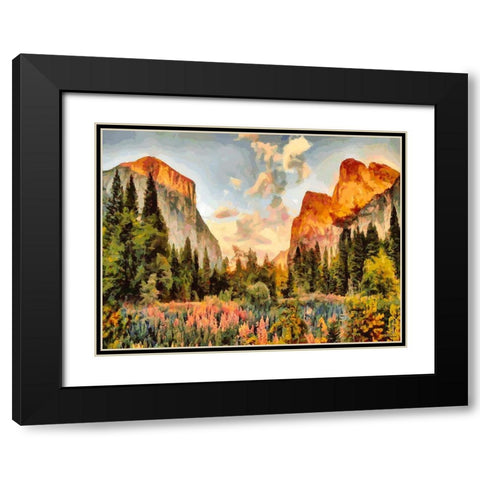 Yosemite NP5 Black Modern Wood Framed Art Print with Double Matting by Medeiros, Celito