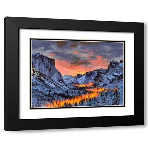 Yosemite NP7 Black Modern Wood Framed Art Print with Double Matting by Medeiros, Celito