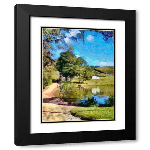 Village in Brazil Black Modern Wood Framed Art Print with Double Matting by Medeiros, Celito