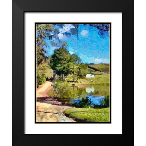 Village in Brazil Black Modern Wood Framed Art Print with Double Matting by Medeiros, Celito