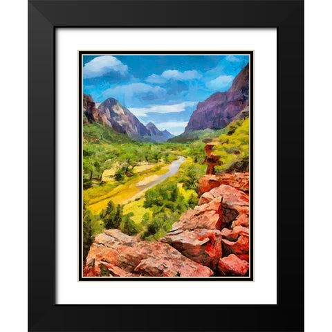 Beauty of Rocks III Black Modern Wood Framed Art Print with Double Matting by Medeiros, Celito
