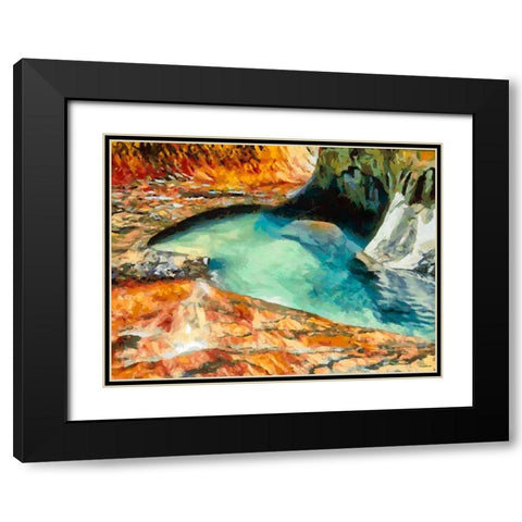 Blue Laguna Black Modern Wood Framed Art Print with Double Matting by Medeiros, Celito