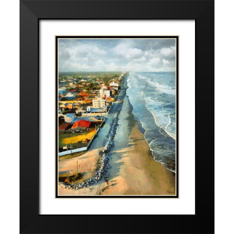 Long Coast Black Modern Wood Framed Art Print with Double Matting by Medeiros, Celito