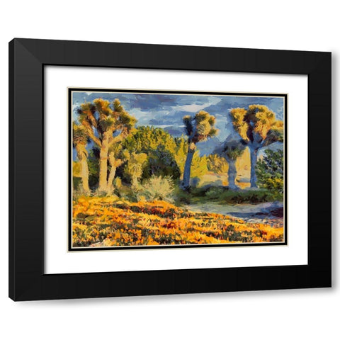 Yellow Meadow I Black Modern Wood Framed Art Print with Double Matting by Medeiros, Celito