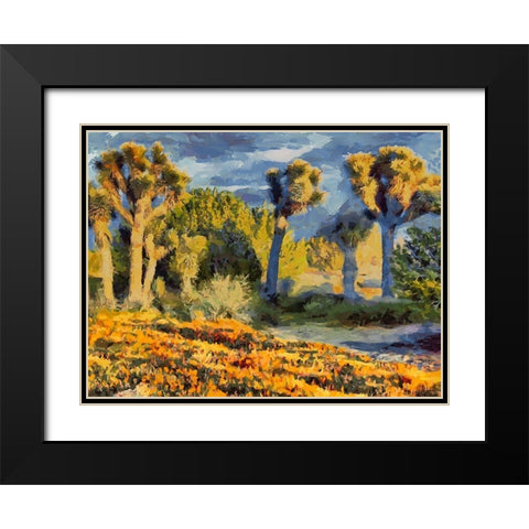 Yellow Meadow I Black Modern Wood Framed Art Print with Double Matting by Medeiros, Celito