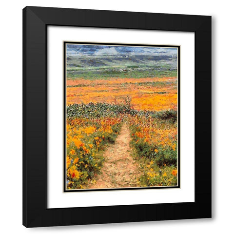 Yellow Meadow III Black Modern Wood Framed Art Print with Double Matting by Medeiros, Celito
