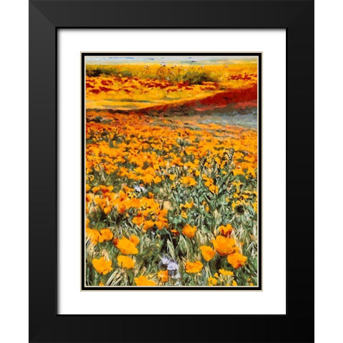 Yellow Meadow VIII Black Modern Wood Framed Art Print with Double Matting by Medeiros, Celito