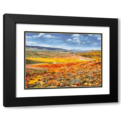 Yellow Meadow XII Black Modern Wood Framed Art Print with Double Matting by Medeiros, Celito