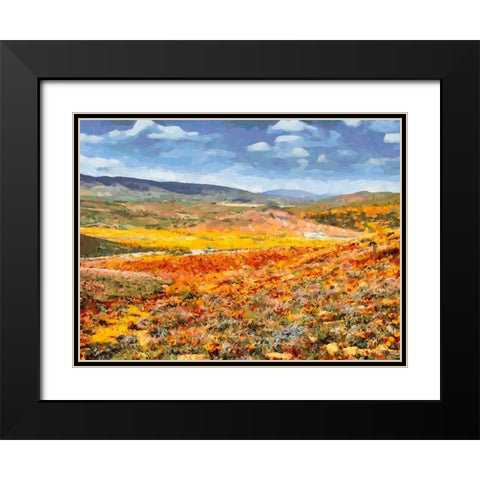 Yellow Meadow XII Black Modern Wood Framed Art Print with Double Matting by Medeiros, Celito