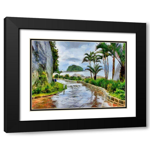 Road to the Beach Black Modern Wood Framed Art Print with Double Matting by Medeiros, Celito