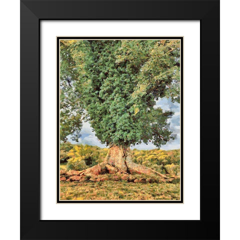 A very big Tree Black Modern Wood Framed Art Print with Double Matting by Medeiros, Celito