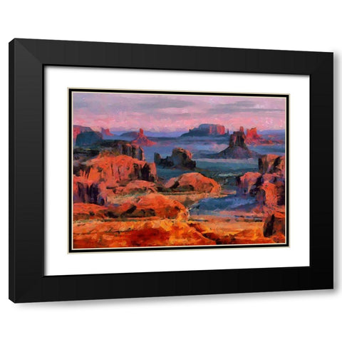 Monument Valley NP 1 Black Modern Wood Framed Art Print with Double Matting by Medeiros, Celito