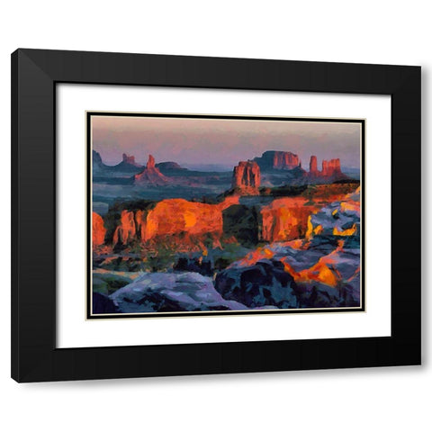 Monument Valley NP 2 Black Modern Wood Framed Art Print with Double Matting by Medeiros, Celito
