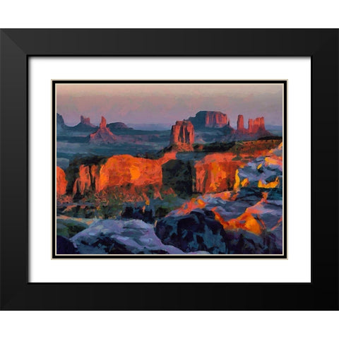 Monument Valley NP 2 Black Modern Wood Framed Art Print with Double Matting by Medeiros, Celito