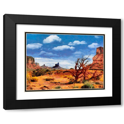 Monument Valley NP 7 Black Modern Wood Framed Art Print with Double Matting by Medeiros, Celito